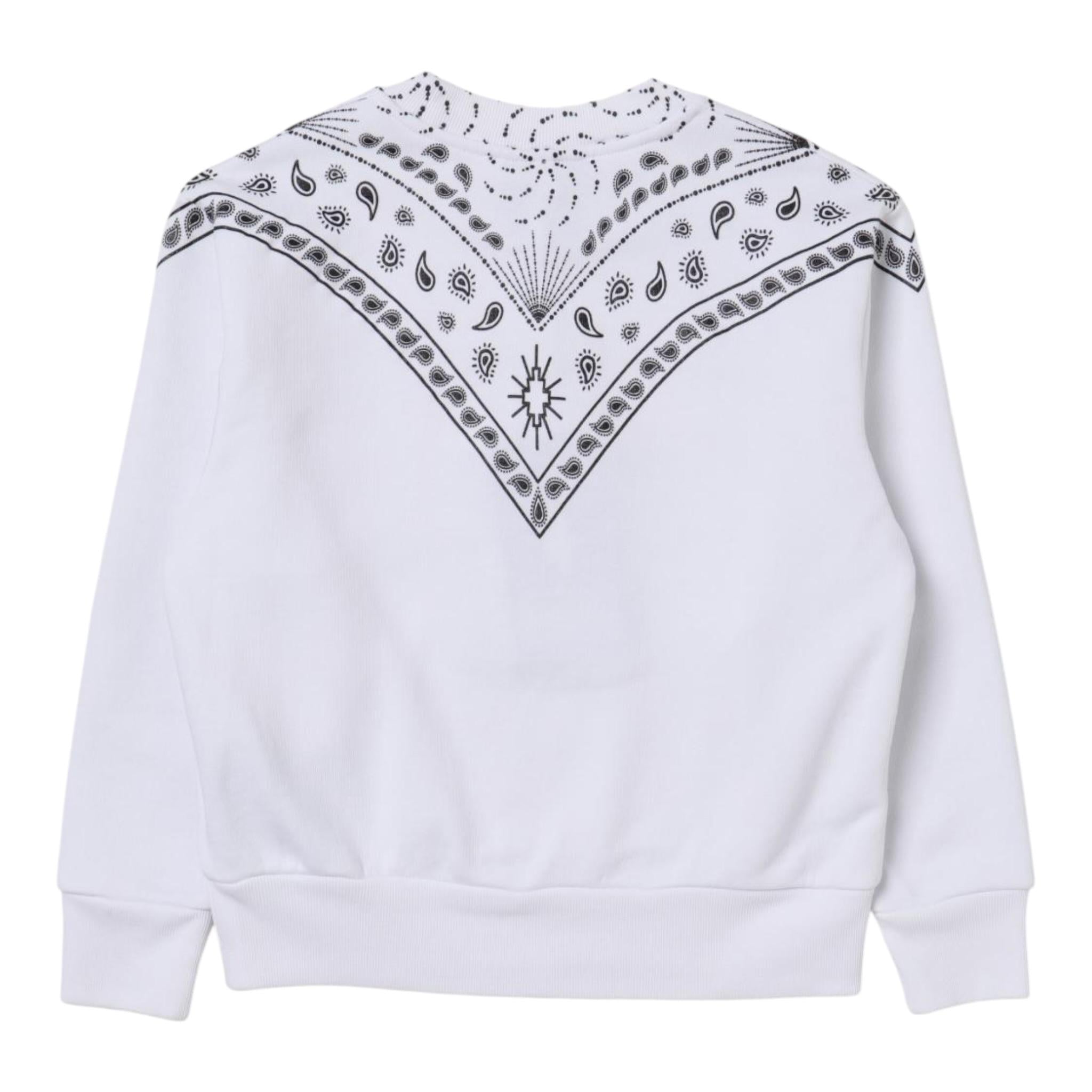 Marcelo Burlon Felpa Chiusa Girocollo tinta unita con Stampa Bianco per Bambino CBBA001F3FLE00 BIANCO MARCELO BURLON 