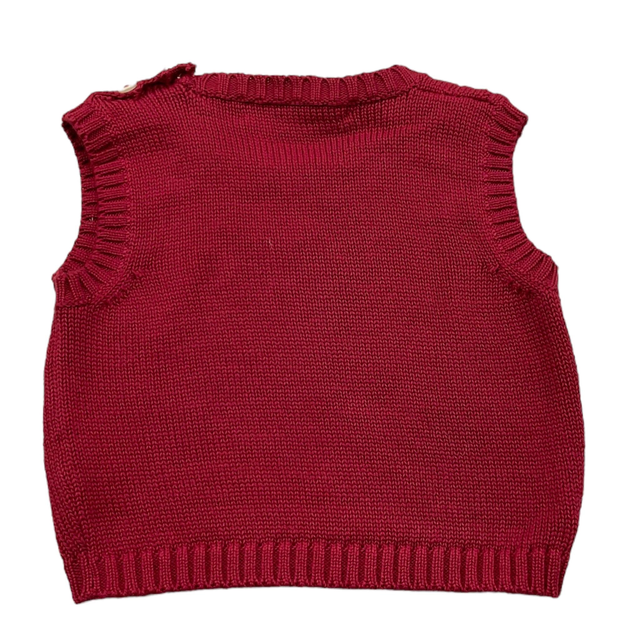 LA STUPENDERIA gilet tinta unita girocollo Rosso per Neonato YCGL21 ROSSO LA STUPENDERIA 