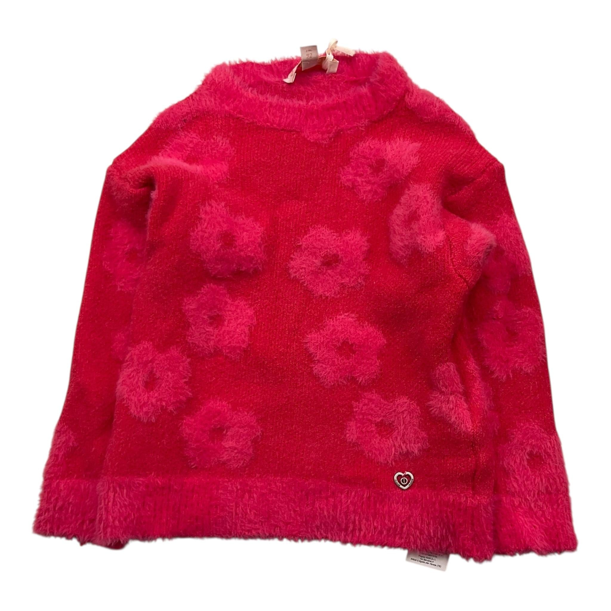 PLEASE maglia tinta unita mezzo collo con fantasia Fuxia per Bambina NB21230G65 FUXIA PLEASE 