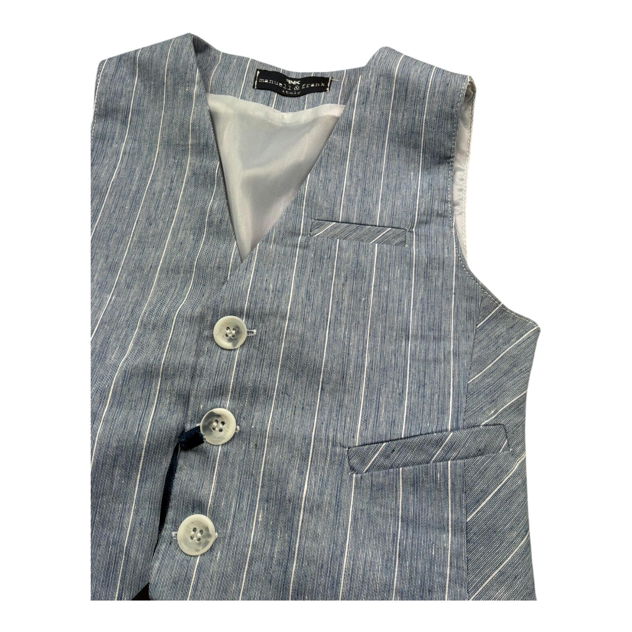 Manuel & Frank Gilet Tinta Unita con Fantasia per Neonato MF5193BN AZZURRO MANUEL & FRANK 