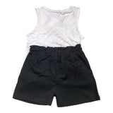 Yours Girl Completo Canotta-Short Bicolore Nero/Bianco Per Bambina