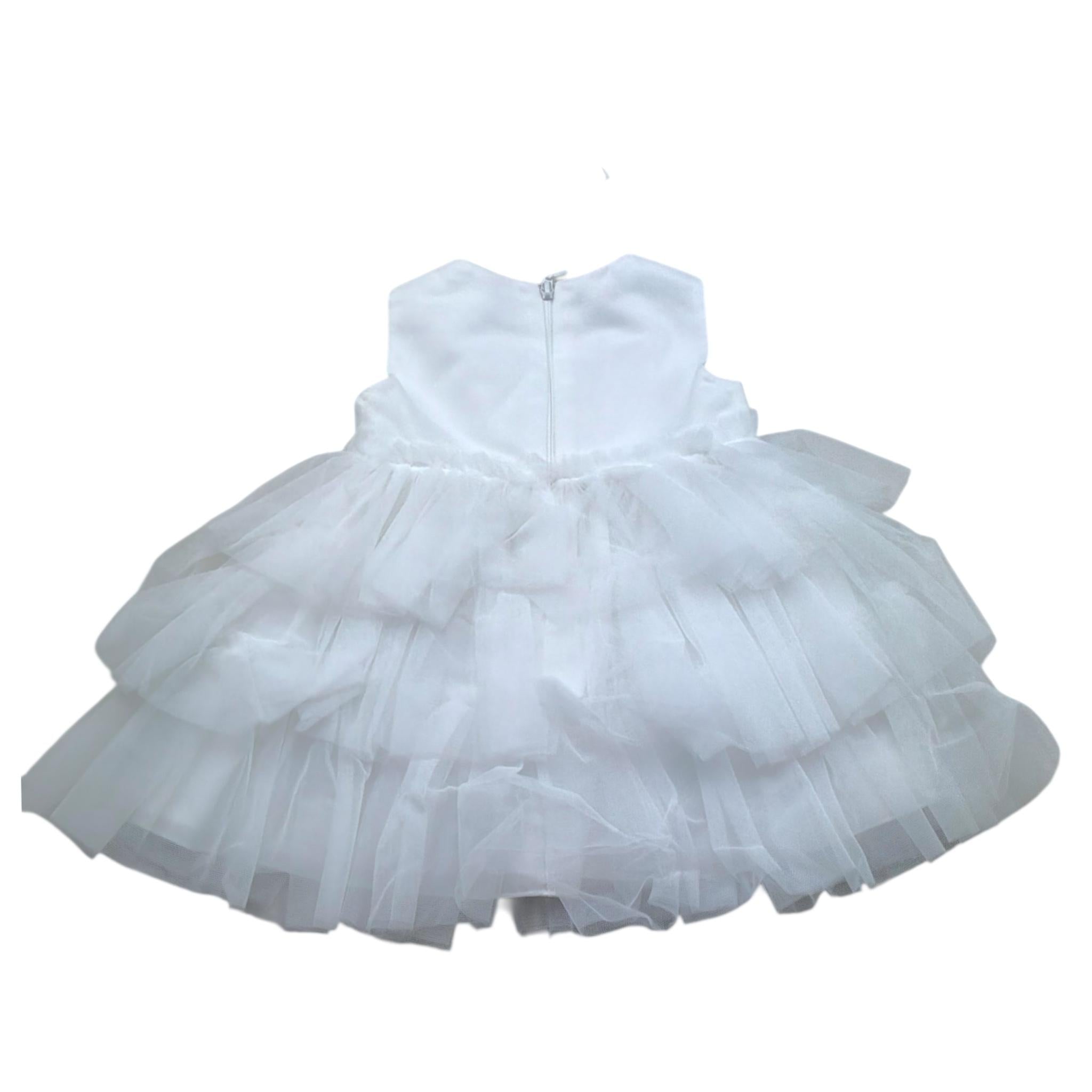 Le Bebe' Abito Tinta Unita Cerimonia per Neonata LBG6394 BIANCO LE BEBE' 