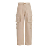 Dou Dou Pantalone Modello Cargo Tinta Unita per Bambina DW6P30 BEIGE DOU DOU 