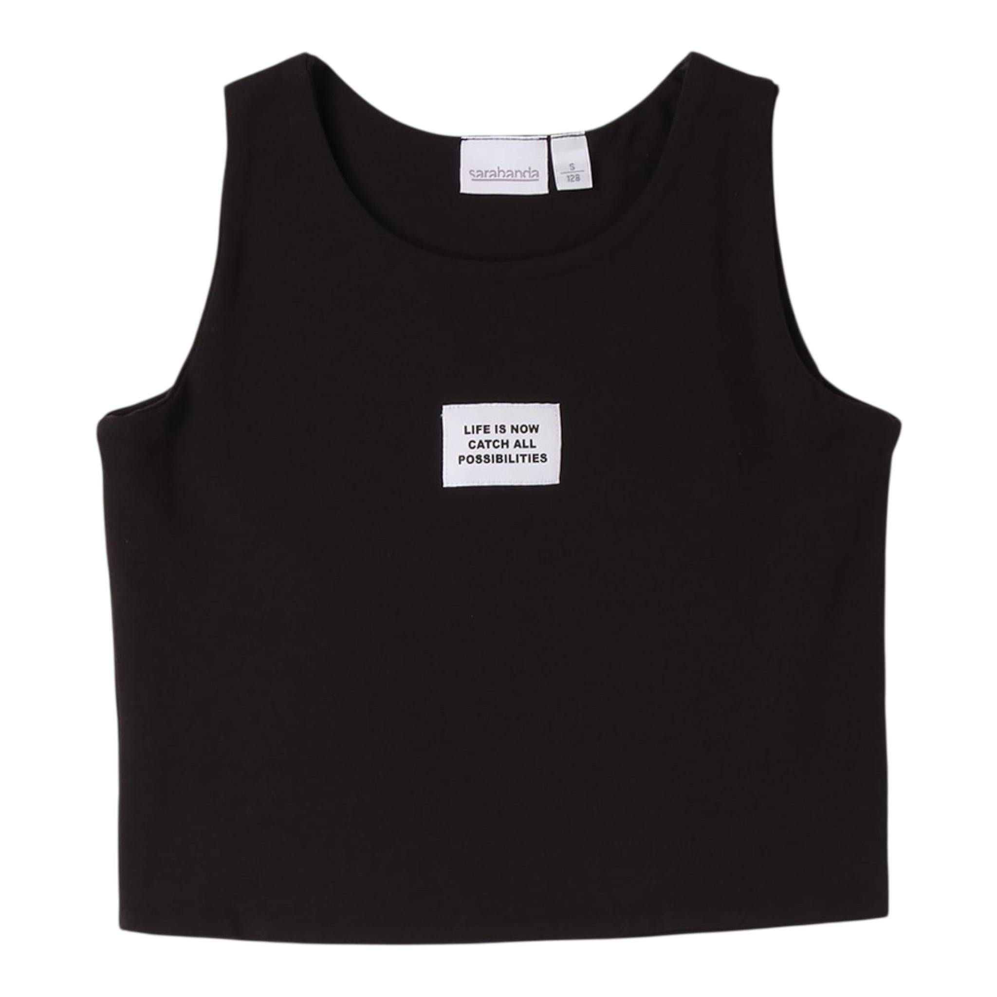 Sarabanda Completo 3 Pezzi Felpa-Pantalone-Top Tinta Unita per Bambina 0B400 NERO SARABANDA 