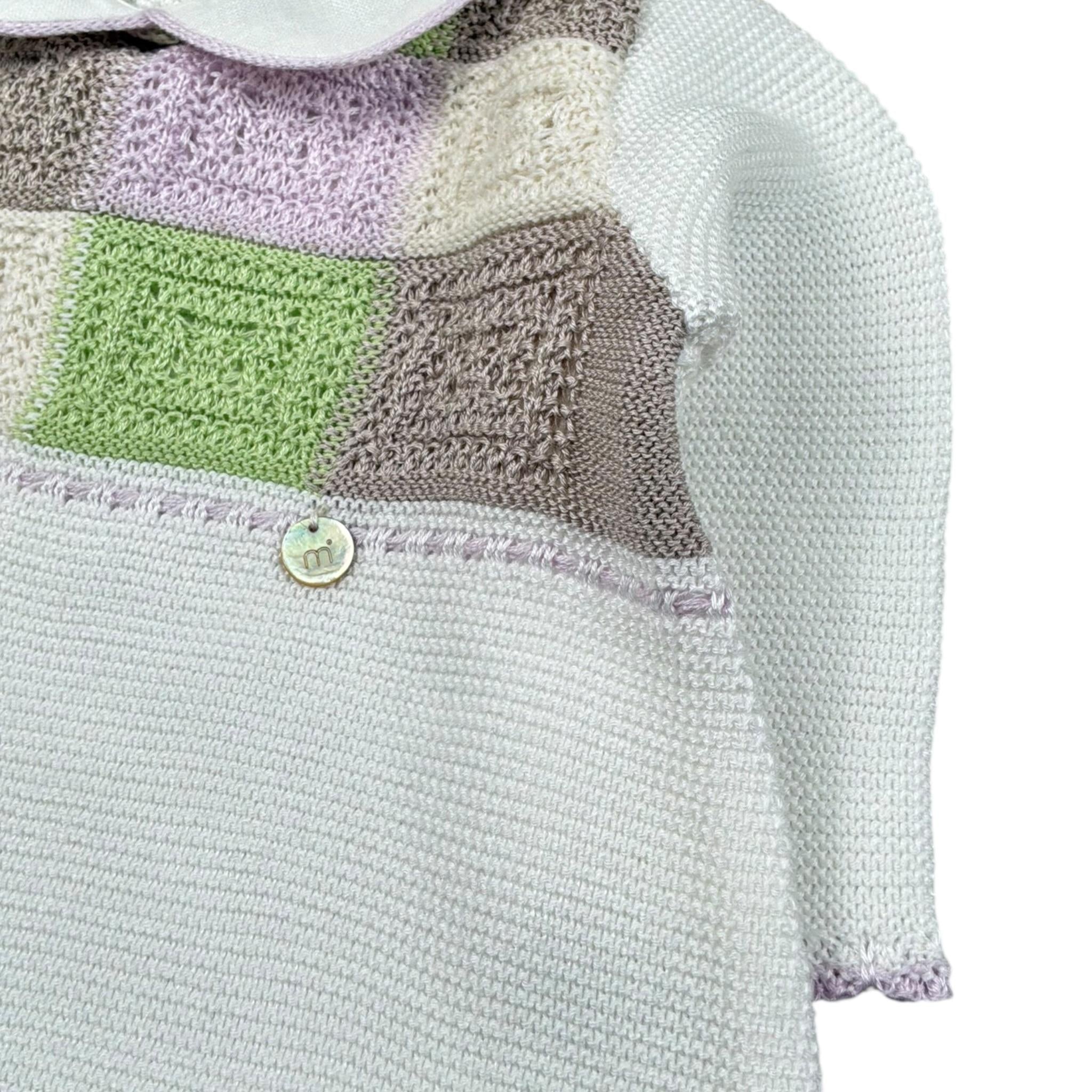 Marlu' Completo 2 Pezzi Maglia-Leggins Tinta Unita con Ricami per Neonata EP2619 BIANCO MARLU' 