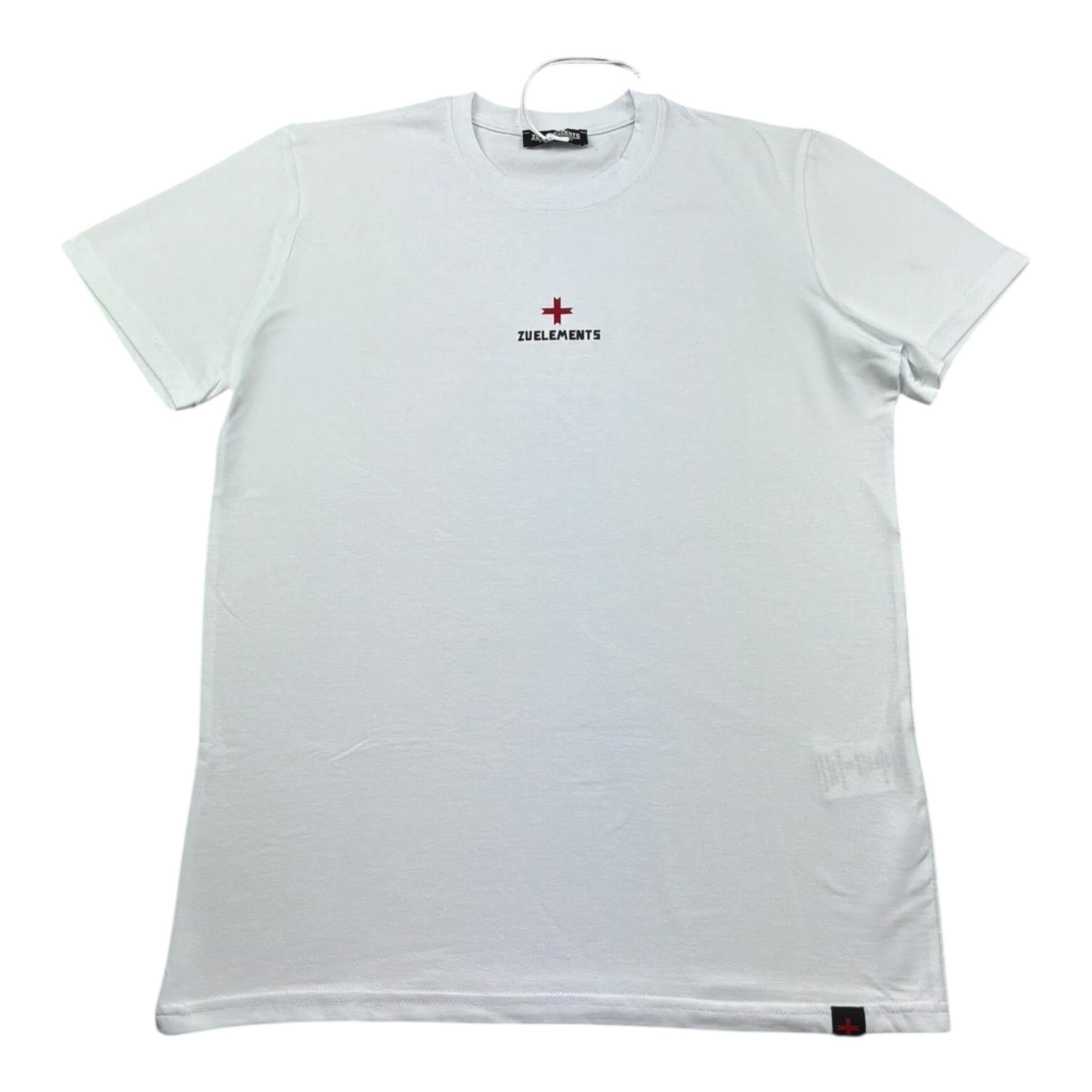 Zu+Elements T-Shirt Girocollo Tinta Unita con Stampa per Bambino ZU1608 BIANCO ZU+ELEMENTS 