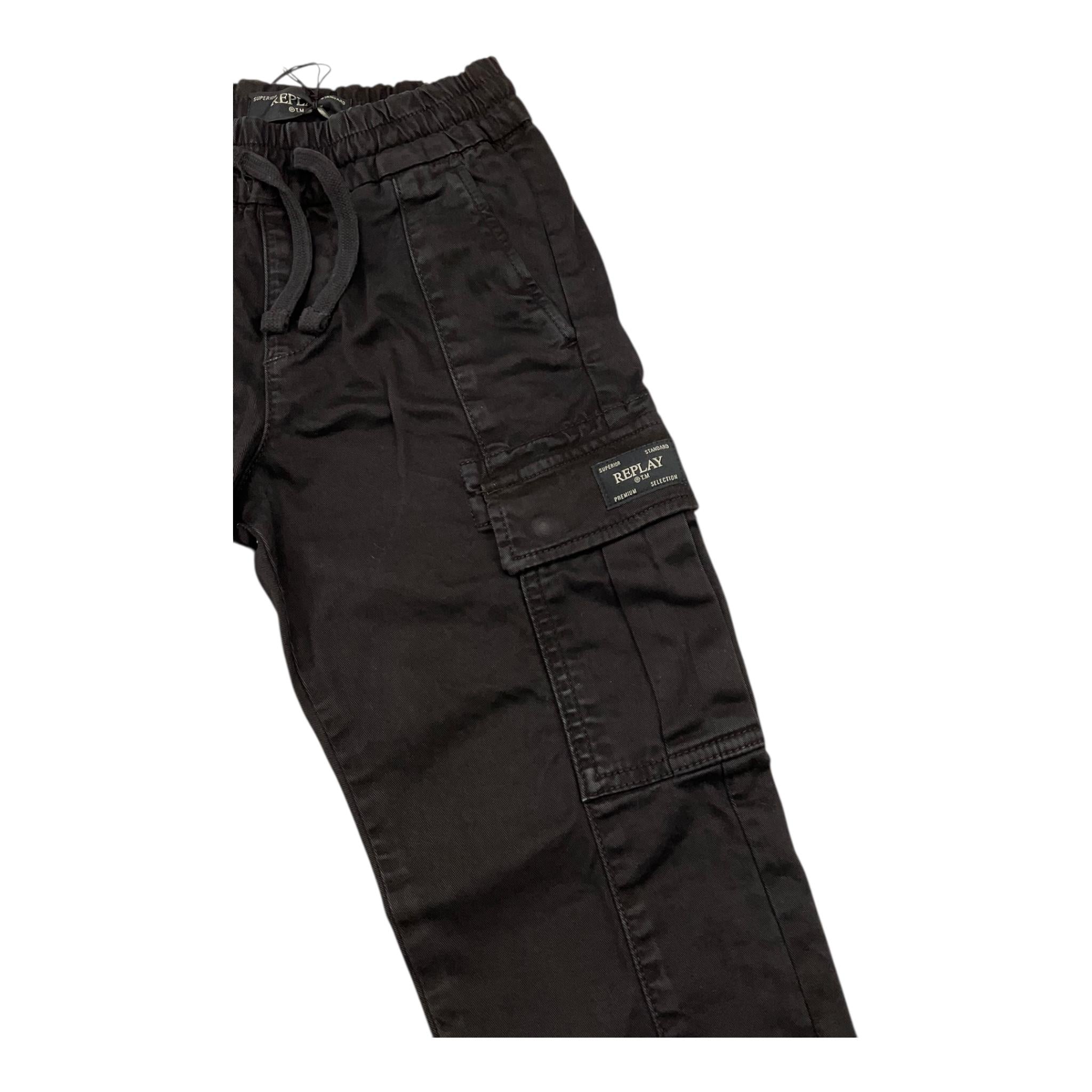 REPLAY pantalone tinta unita con elastico in vita Nero per Bambino SB9085 NERO REPLAY 