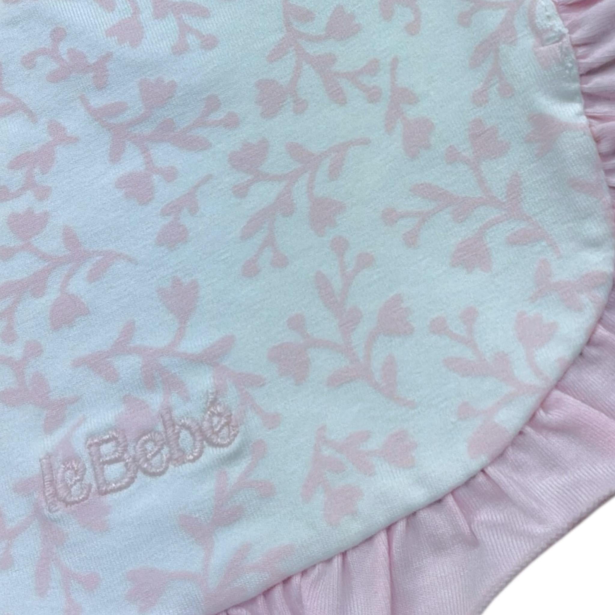 Le Bebe' Bavetta Tinta Unita con Stampa per Neonata LBG6282 BIANCO LE BEBE' 