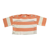 Vicolo T-Shirt In Maglia Bicolore Con Fantasia A Righe Bianco Per Bambina