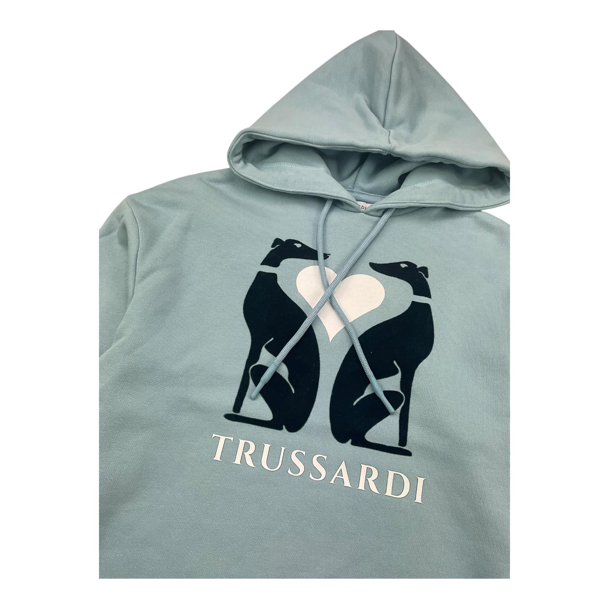 TRUSSARDI felpa chiusa con cappuccio titna unita Azzurro per Bambino TGA25037FE AZZURRO TRUSSARDI 