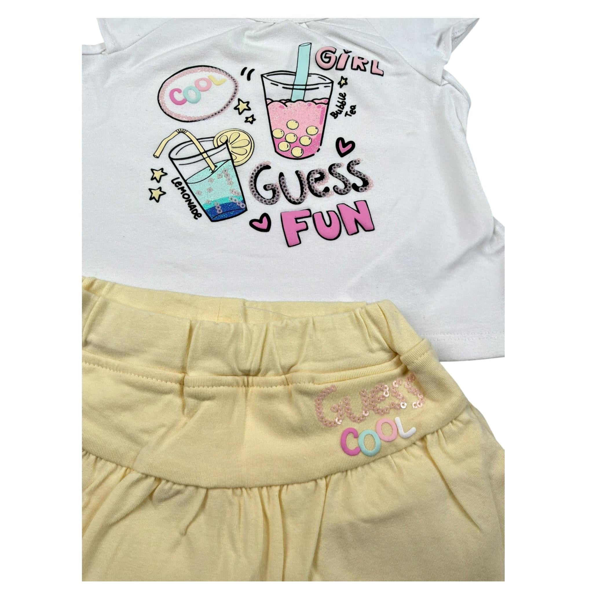 Guess Completo 2 Pezzi T-Shirt-Gonna per Neonata A4GG18K6YW4 BIANCO/GIALLO GUESS 