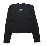 FUN & FUN maglia mezzo collo tinta unita con logo Nero per Bambina FNBSW15506 NERO FUN & FUN 