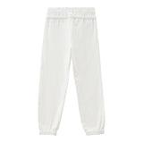 N°21 Pantalone Modello Tuta Tinta Unita Con Elastico In Vita  Bianco Per Bambino