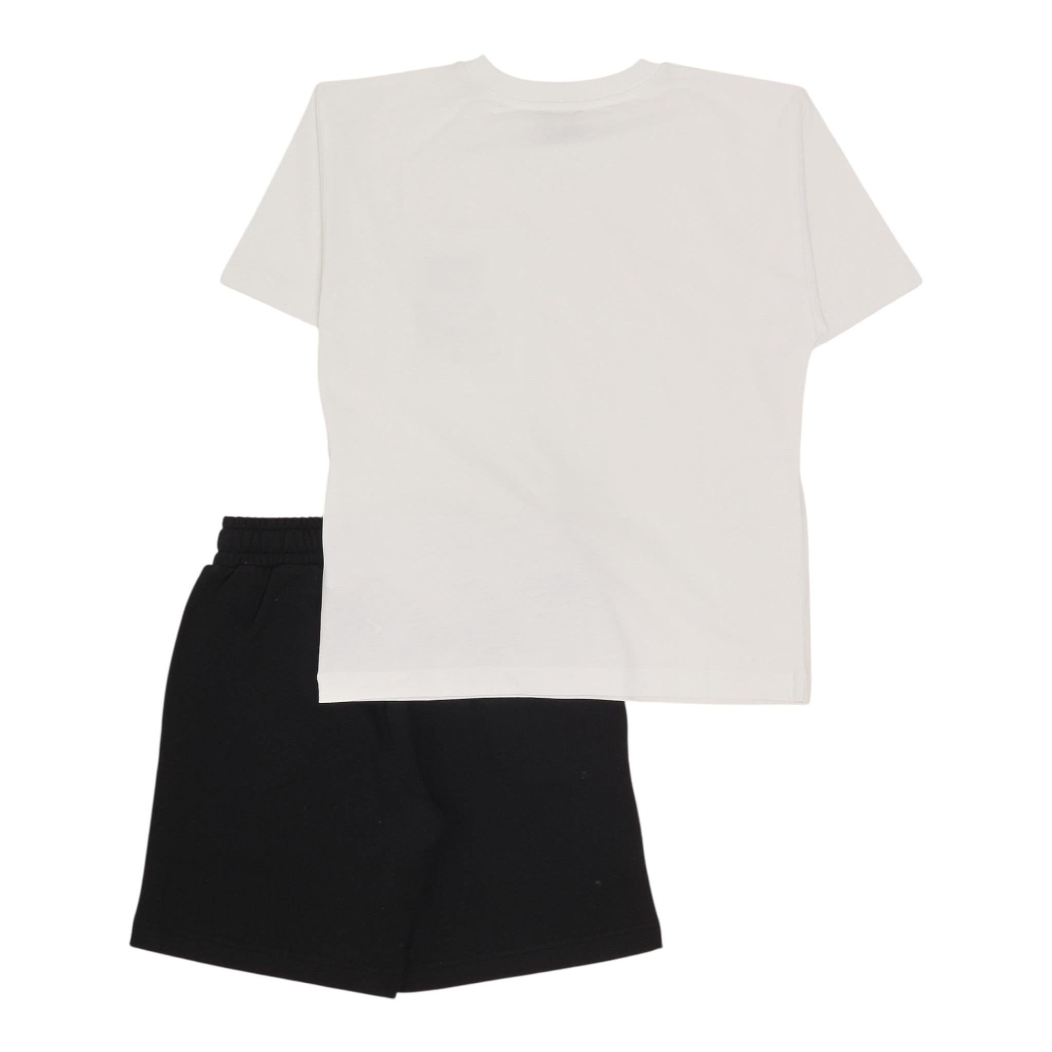 Moschino Completo 2 Pezzi T-Shirt-Bermuda  per Bambino HUG00R BIANCO/NERO MOSCHINO 