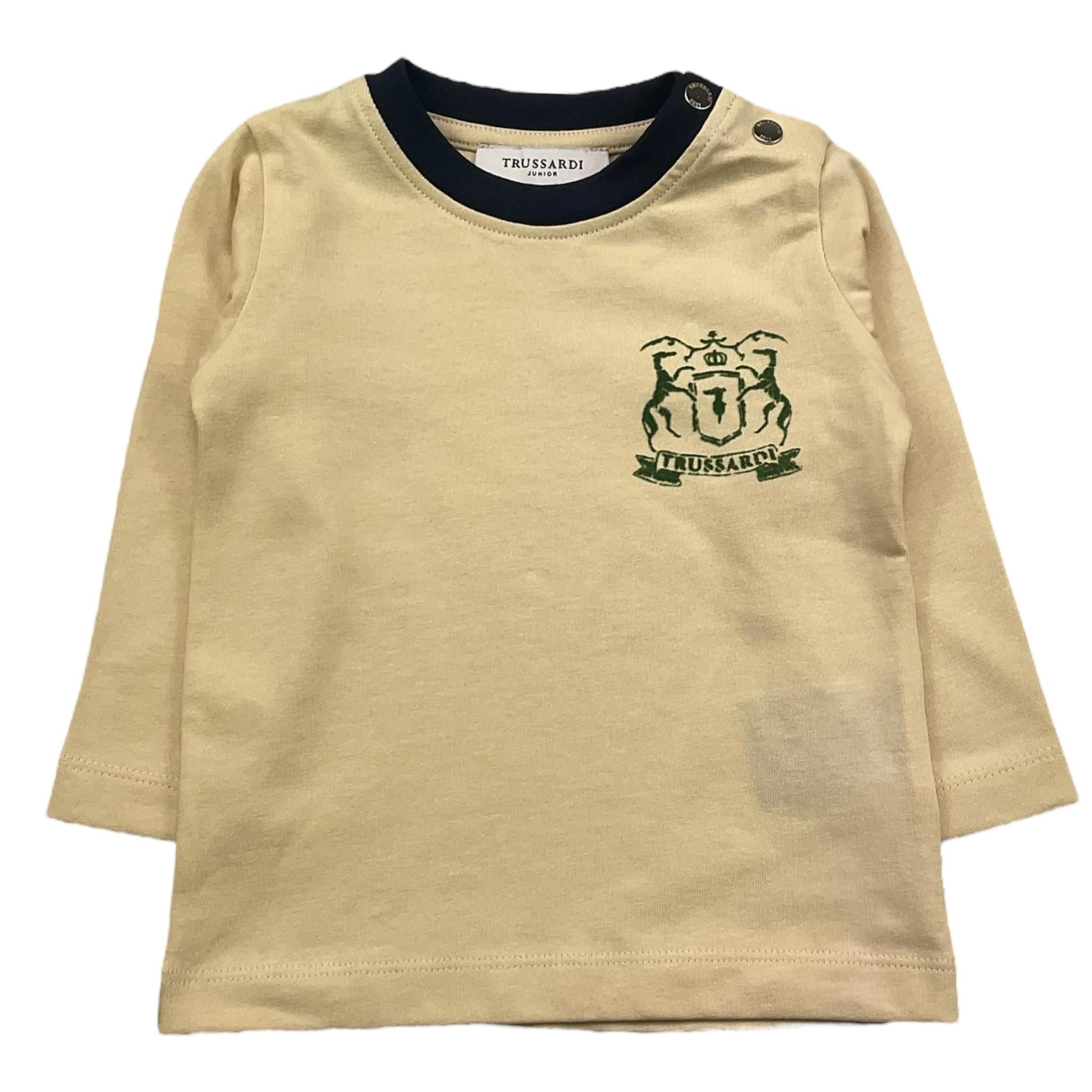 TRUSSARDI shirt girocollo tinta unita con stampa Panna per Neonato TIA25128TS PANNA TRUSSARDI 