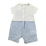 Le Bebe' Pagliaccetto Bicolore Mezza Manica Bianco/Azzurro per Neonato LBB1128 BIANCO/AZZURRO LE BEBE' 