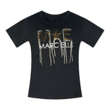 Marc Ellis T-Shirt Tinta Unita Girocollo Con Paillettes Nero Per Bambina
