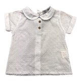 Babidu Camicia Mezza Manica Tinta Unita Bianco Per Neonato