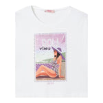Liu Jo T-Shirt Girocollo Tinta Unita con Stampa Logo per Bambina GA5168 BIANCO LIU JO 