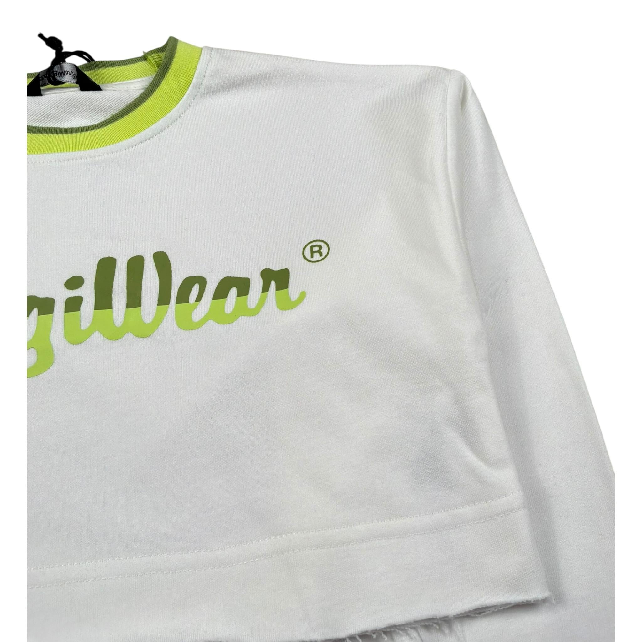Refrigiwear Felpa Chiusa Girocollo Modello Crop Tinta Unita con Logo per Bambina RWG635 BIANCO REFRIGIWEAR 