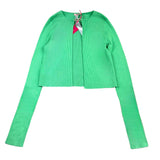 Liu Jo Cardigan Tinta Unita A Costine Verde Per Bambina
