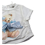 M+E' T-Shirt Girocollo tinta unita con Stampa Panna per Bambina UE1858X PANNA M+E' 
