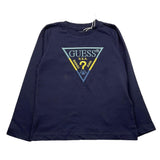 GUESS shirt girocollo tinta unita ocn logo Blu per Bambino N4YI36K8HM4X BLU GUESS 