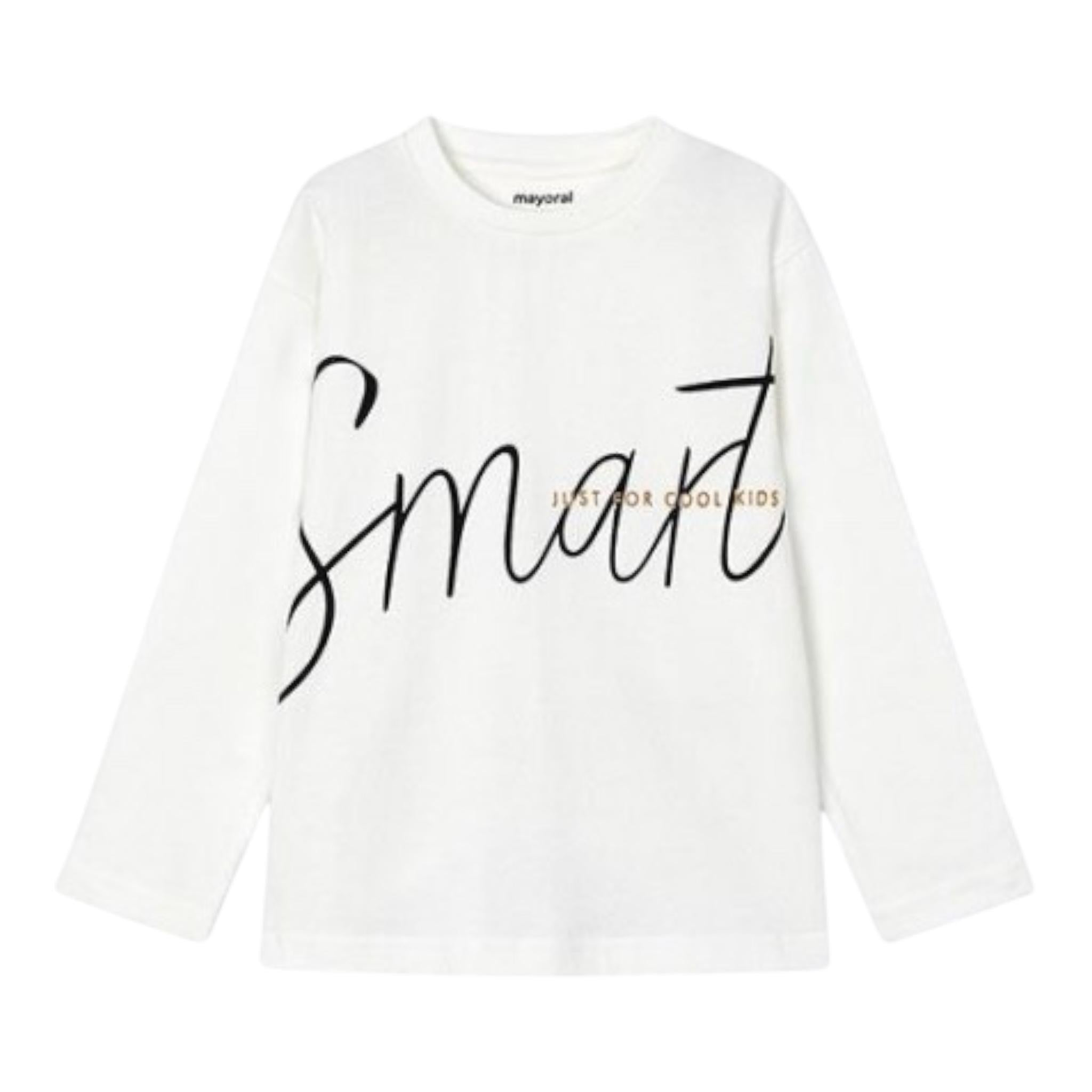 MAYORAL shirt girocollo tinta unita con stampa Bianco per Bambino 4039XJ BIANCO MAYORAL 