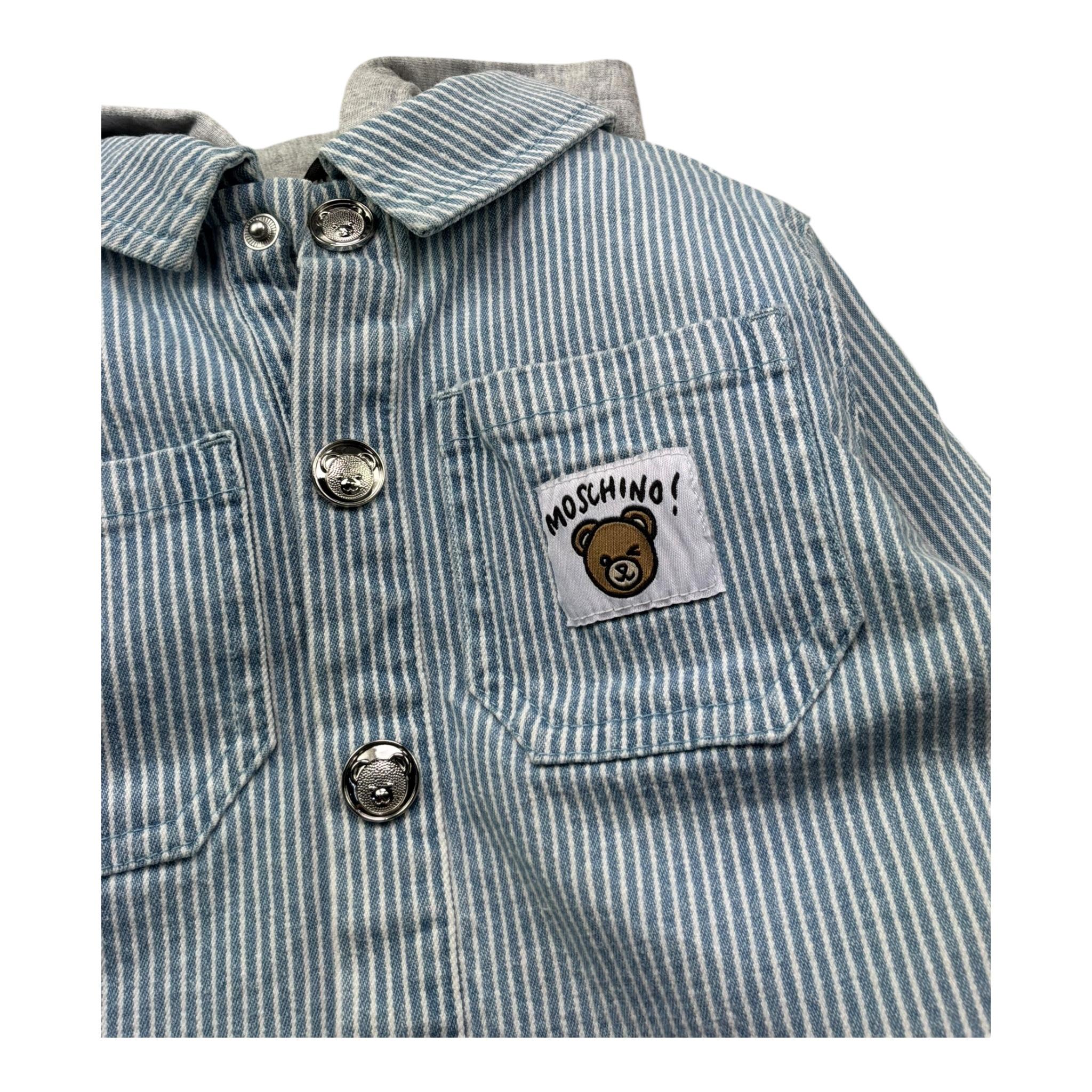 Moschino Giubbino In Denim con Cappuccio per Neonato MUA00A AZZURRO MOSCHINO 