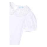 Mayoral T-Shirt Tinta Unita con Ricami per Bambina 3055 BIANCO MAYORAL 