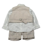 Les Gamins Completo 3 Pezzi Gilet-Camicia-Bermuda per Neonato LGM40291 BEIGE LES GAMINS 