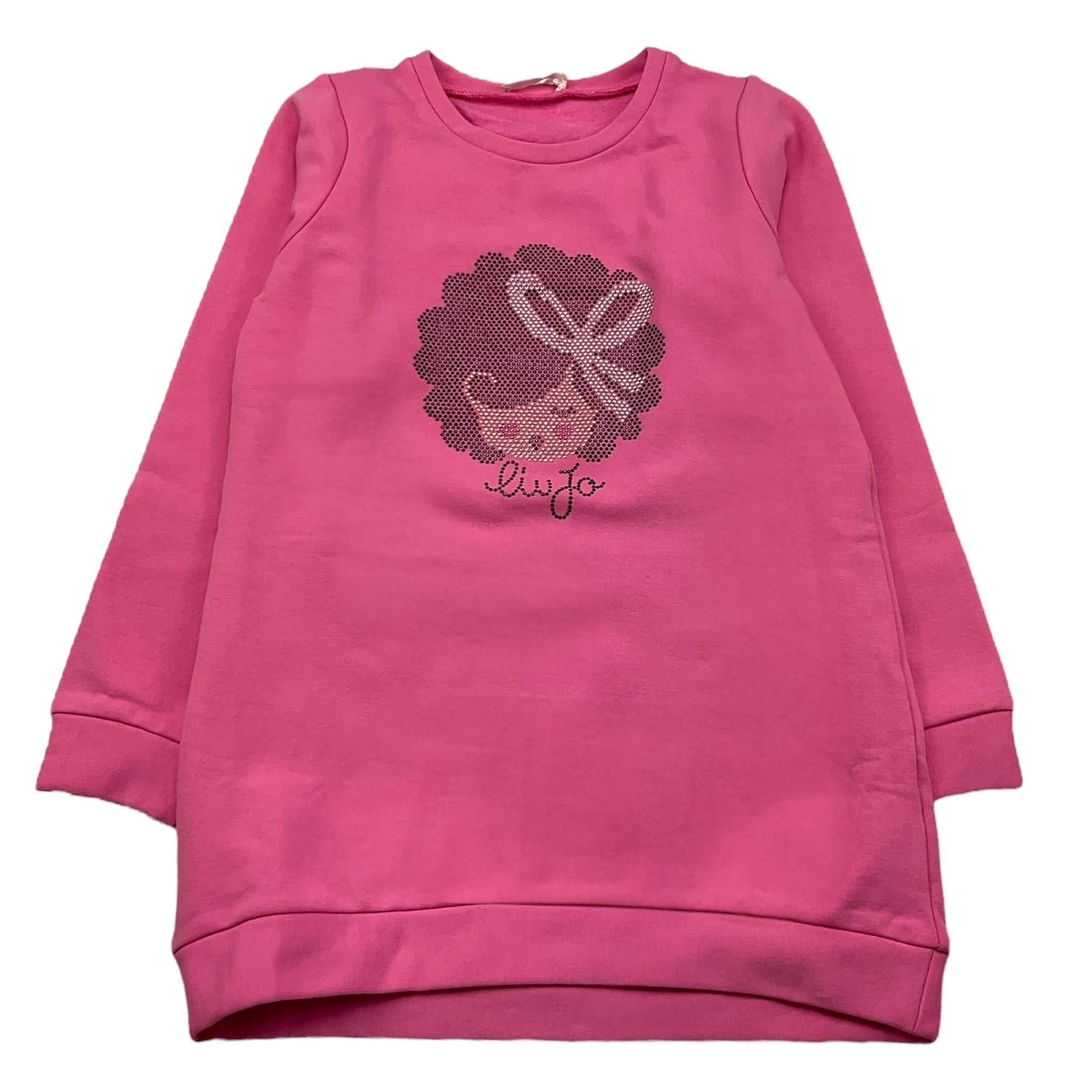 LIU JO maxi felpa tinta unita con brillantini Rosa per Bambina KF4024F0939 ROSA LIU JO 