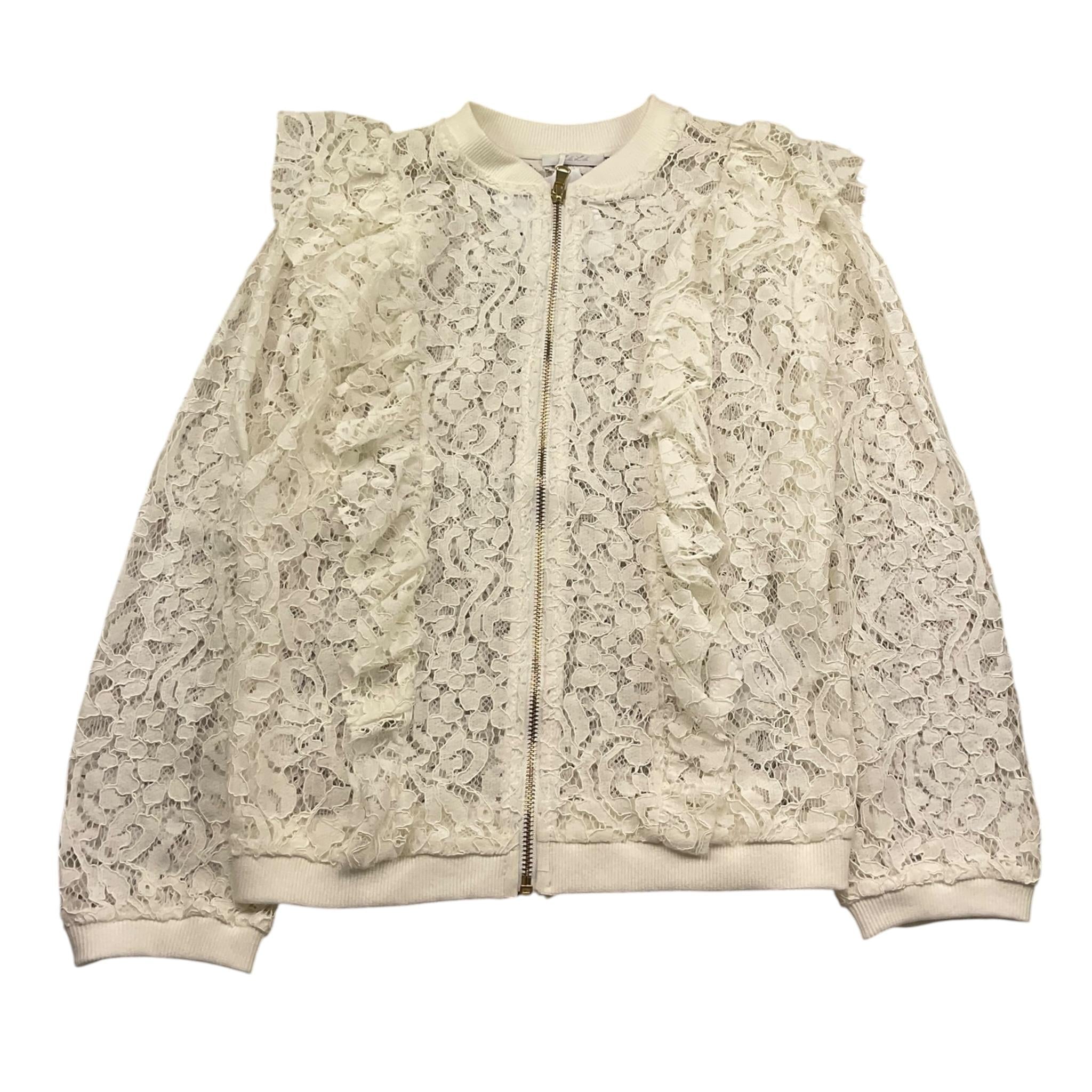 Lu Lu By Miss Grant Felpa con Zip Tinta Unita Ricamato per Bambina LL0224 BIANCO LU LU BY MISS GRANT 