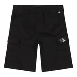 Calvin Klein Bermuda Tinta Unita con Elastico In Vita per Bambino IB0IB01608 NERO CALVIN KLEIN 