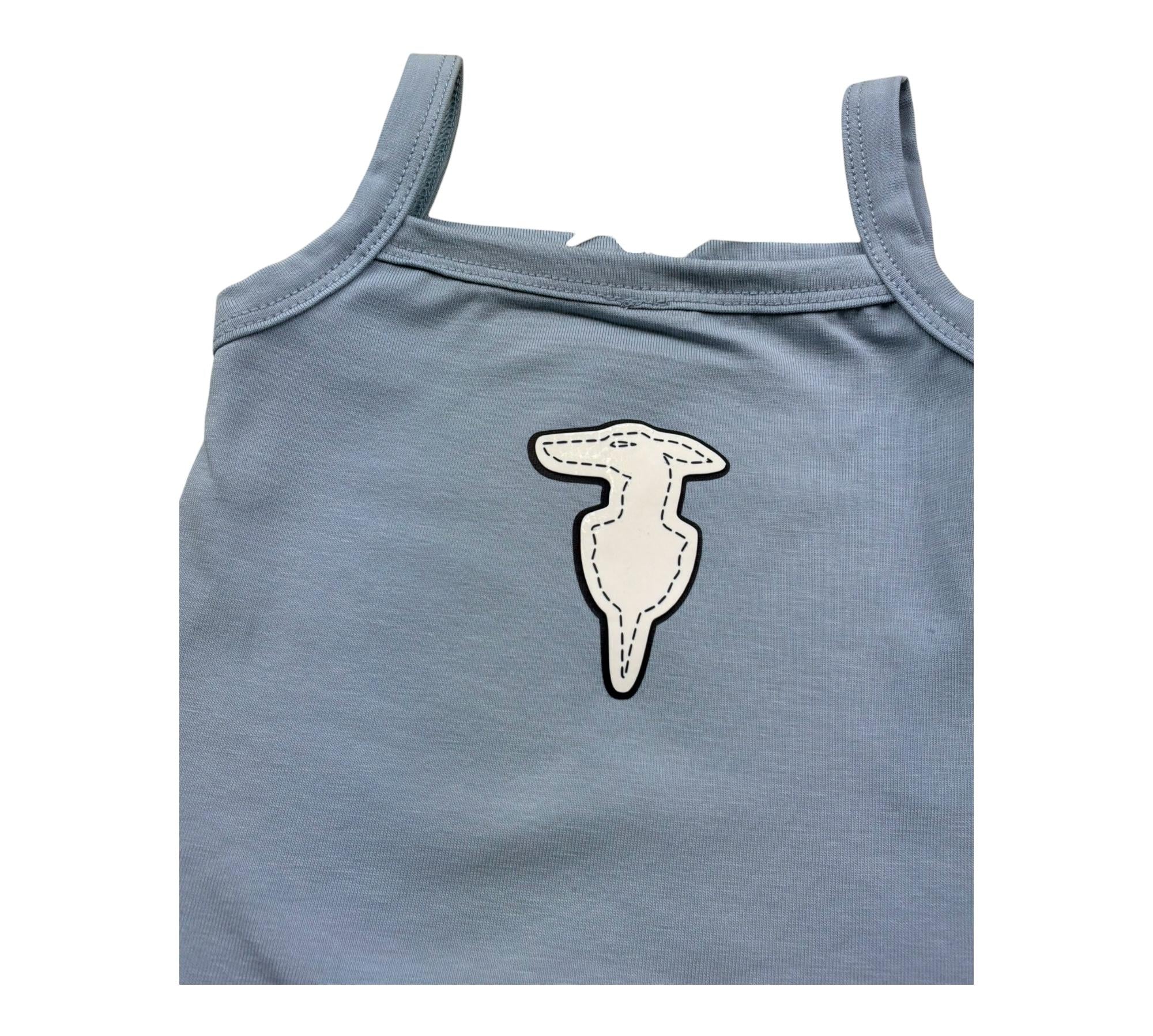 Trussardi Body Bretelline Tinta Unita con Logo per Neonata TIP26125BD AZZURRO TRUSSARDI 