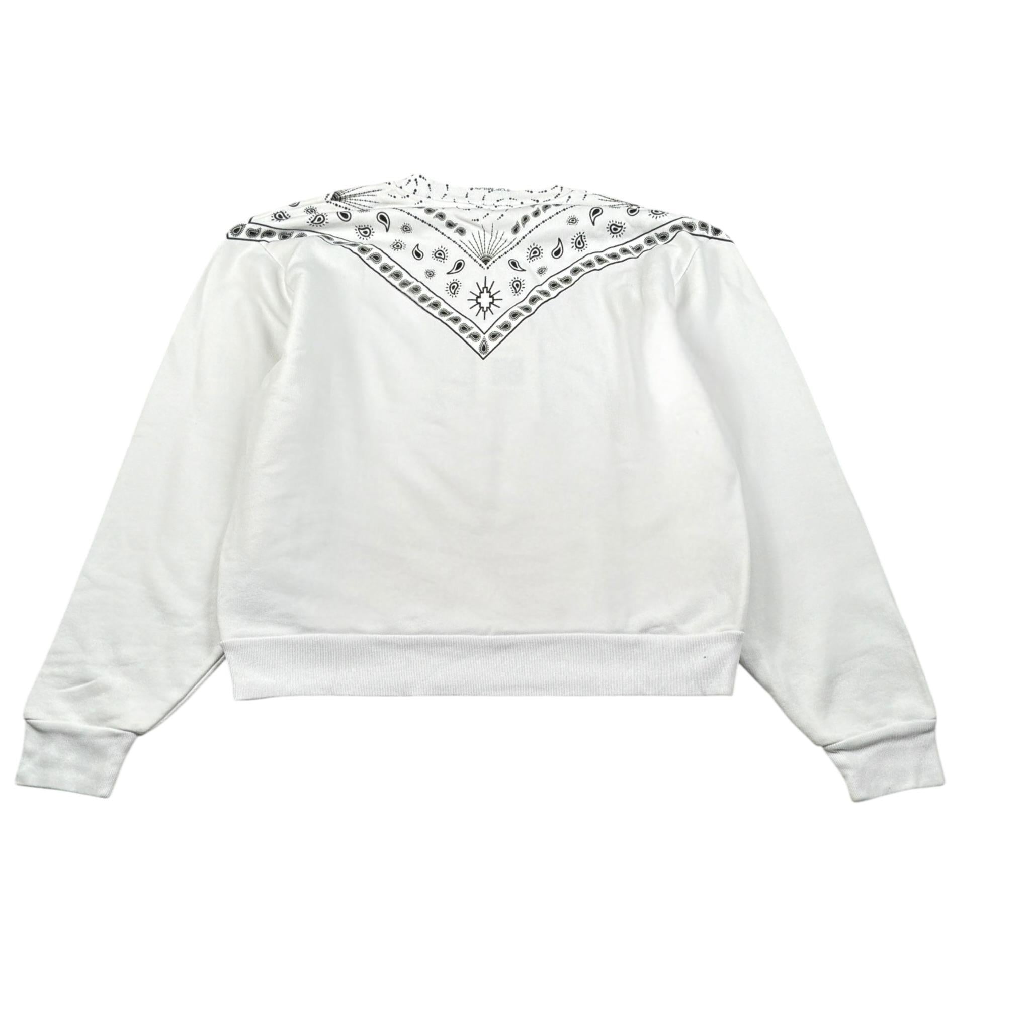 Marcelo Burlon Felpa tinta unita con Stampa Bianco per Bambino CBBA001F23 BIANCO MARCELO BURLON 