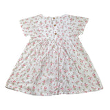 Lalalu‘ Einfarbiges Kleid mit halblangen Ärmeln und weißem Blumenmuster für Mädchen