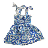 Mijolica Top Tinta Unita Con Fantasia Multicolor Azzurro Per Neonata
