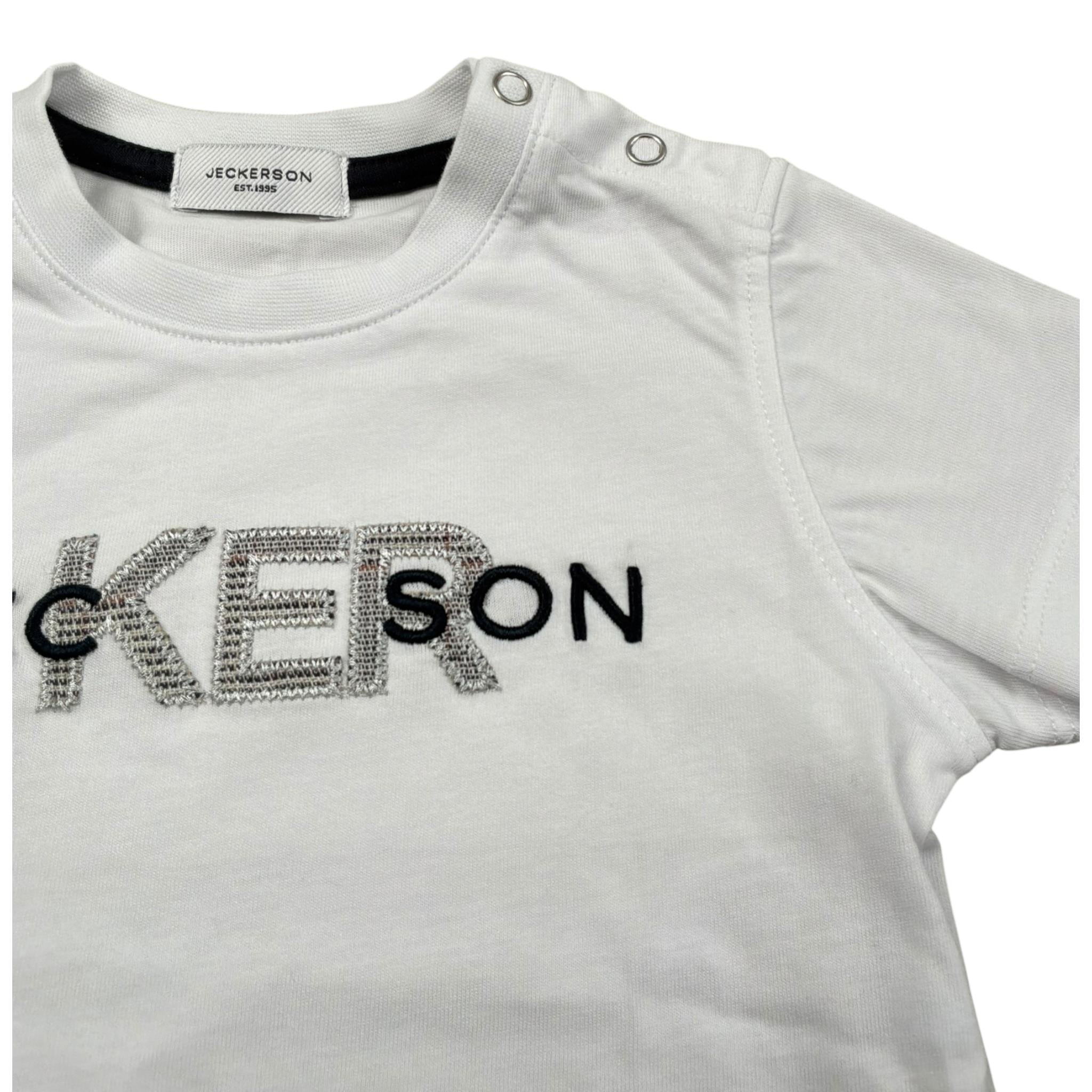 Jeckerson T-Shirt Girocollo Tinta Unita con Stampa per Neonato JN4028 BIANCO JECKERSON 