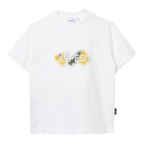 Aspesi T-Shirt Girocollo Tinta Unita Con Stampa Logo Bianco Per Bambino