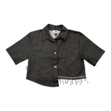 Minimo Completo 2 Pezzi Camicia-Short Tinta Unita Grigio Per Bambina
