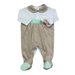 Isabel & Martinez Tutina Manica Lunga Bicolore per Neonata IM25N416 BIANCO/BEIGE ISABEL & MARTINEZ 