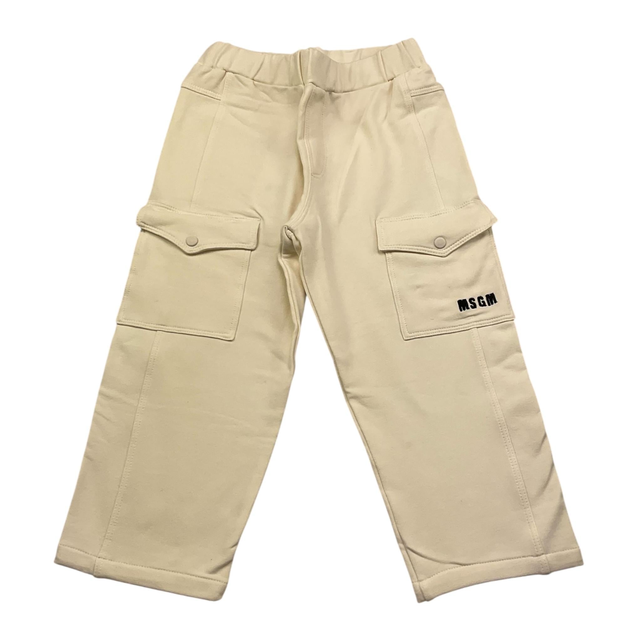 MSGM pantalone tuta tinta unita cn tasconi Panna per Neonato F4MSNBF265 PANNA MSGM 