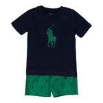 Ralph Lauren Completo 2 Pezzi Pigiama T-Shirt-Bermuda  per Bambino 9P0141 BLU RALPH LAUREN 