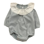 CALAMARO pagliaccetto tinta unita con colletto Azzurro per Neonata 32460X AZZURRO CALAMARO 