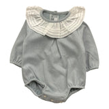 CALAMARO pagliaccetto tinta unita con colletto Azzurro per Neonata 32460X AZZURRO CALAMARO 