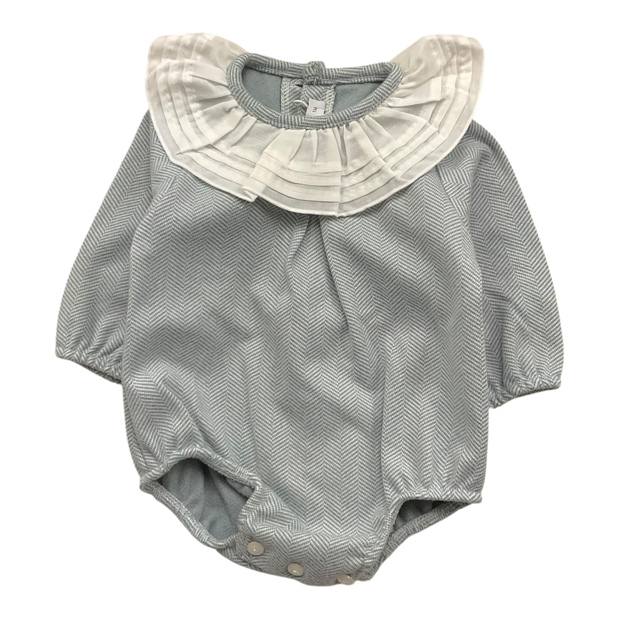 CALAMARO pagliaccetto tinta unita con colletto Azzurro per Neonata 32460X AZZURRO CALAMARO 