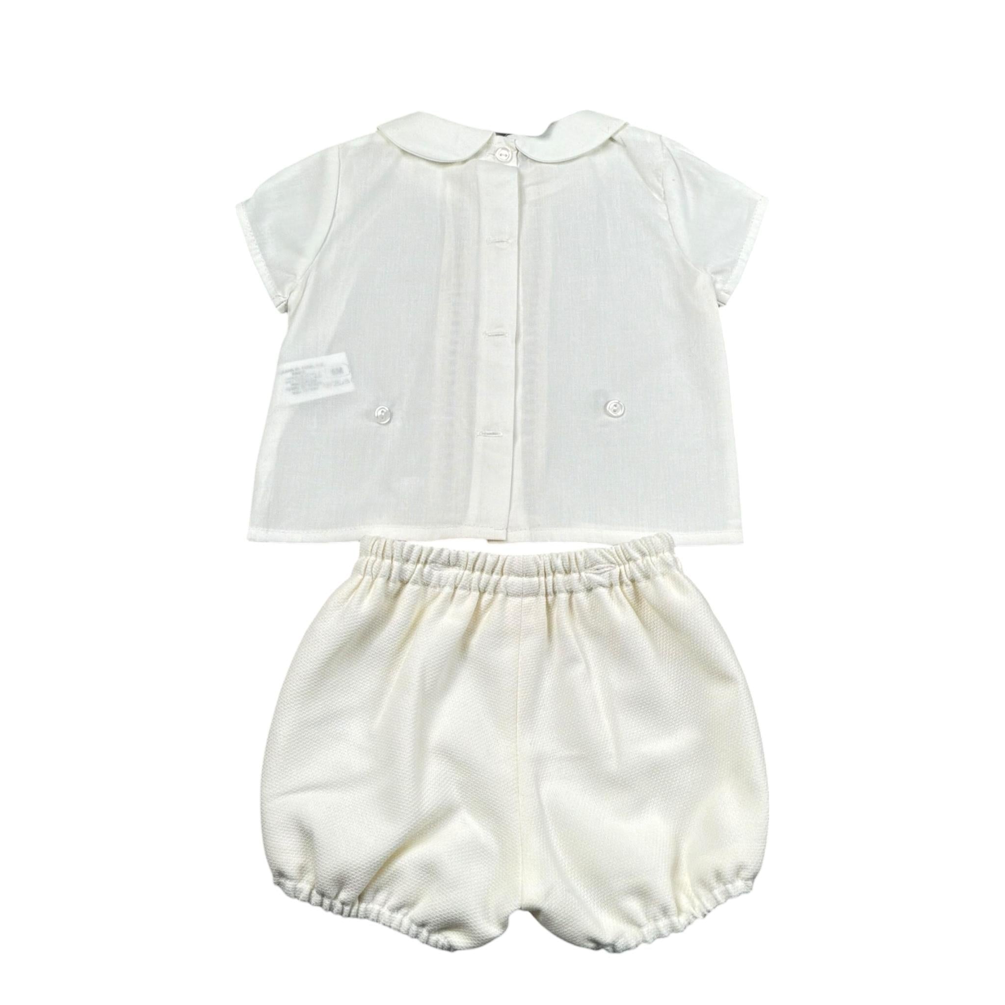 Granlei Completo 2 Pezzi Camicia-Coulotte per Neonato FKRKKR BIANCO GRANLEI 