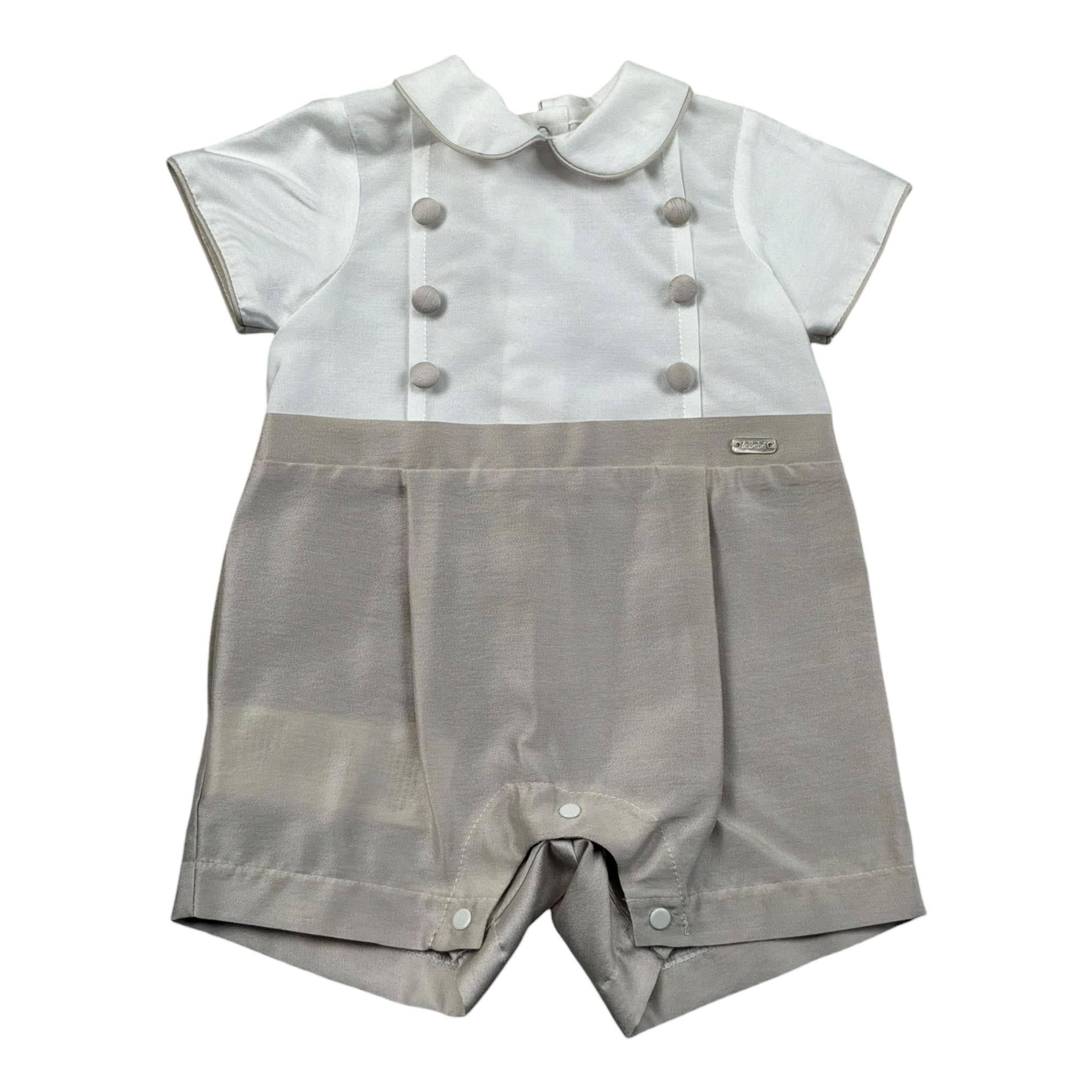 Le Bebe Pagliaccetto Mezza Manica Bicolore per Neonato LBB4919 BIANCO/BEIGE LE BEBE 