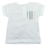 Babyvip T-Shirt Girocollo Tinta Unita con Taschino per Neonato T7708 BIANCO BABYVIP 
